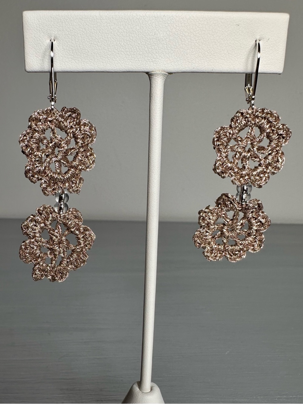 Handmade Crochet Floral Earrings